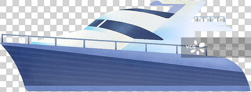 快艇游艇手绘插画图片素材