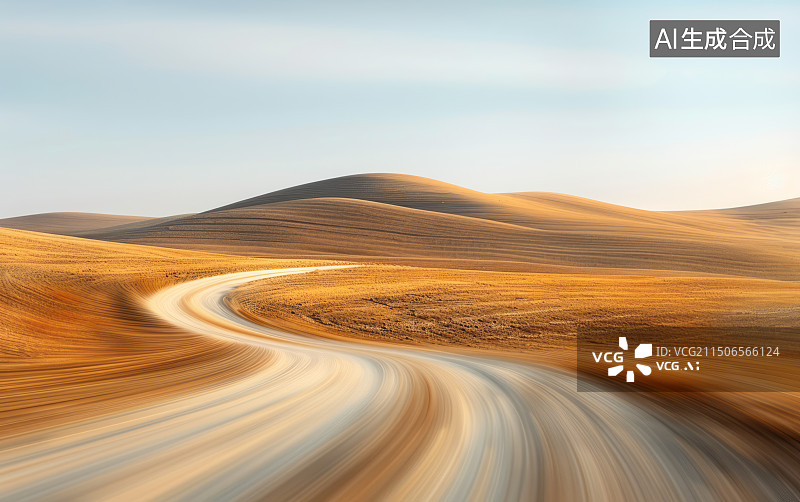 【AI数字艺术】沙漠道路与汽车广告背景图图片素材