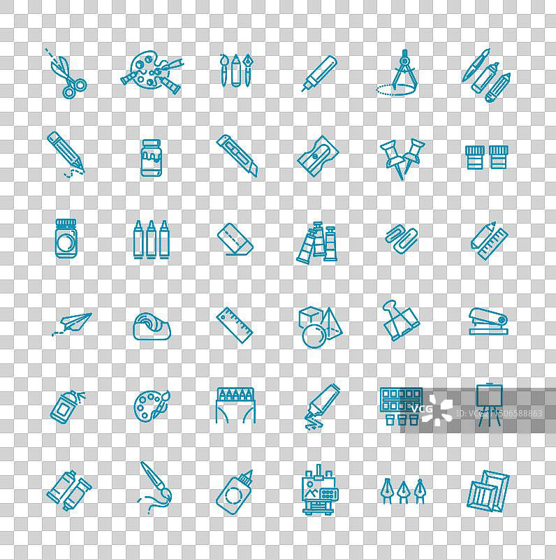 网页图标集合-绘图工具轮廓图片素材