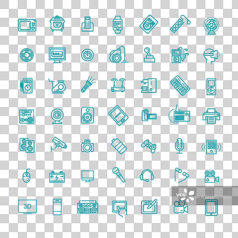 扁平风格的符号和标志线性图标合集图片素材