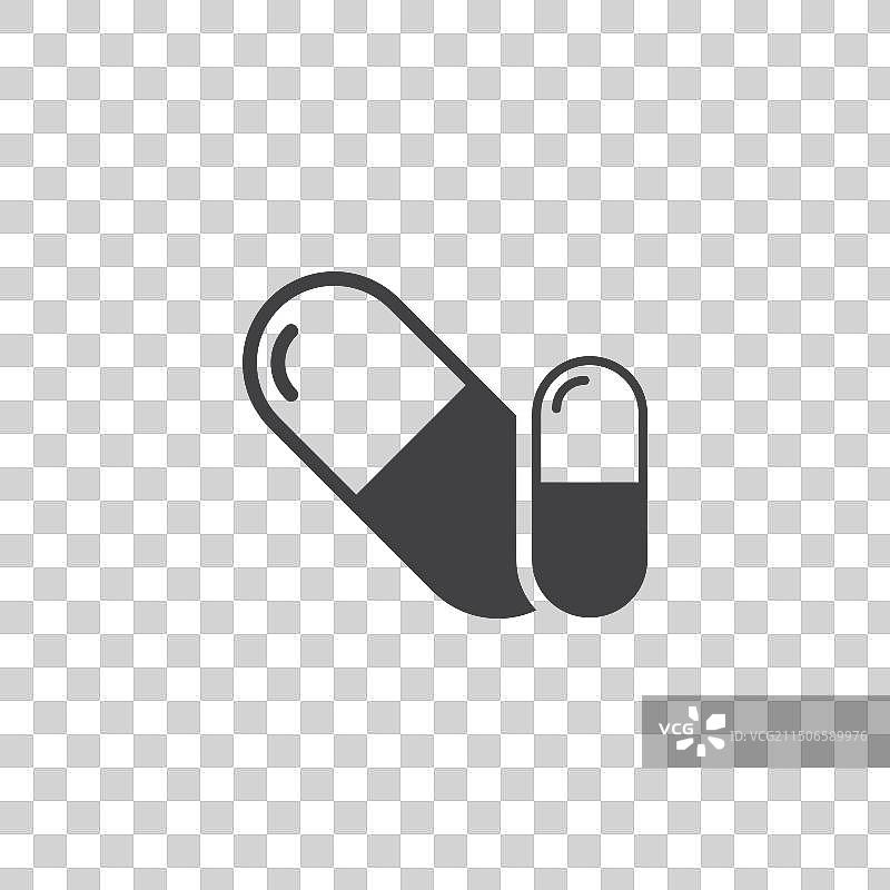 扁平风格的药丸胶囊图标图片素材