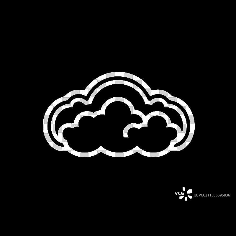 云朵黑白图标图片素材