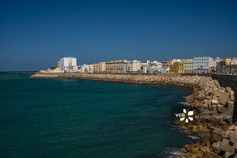 西班牙加地斯海边建筑物图片素材