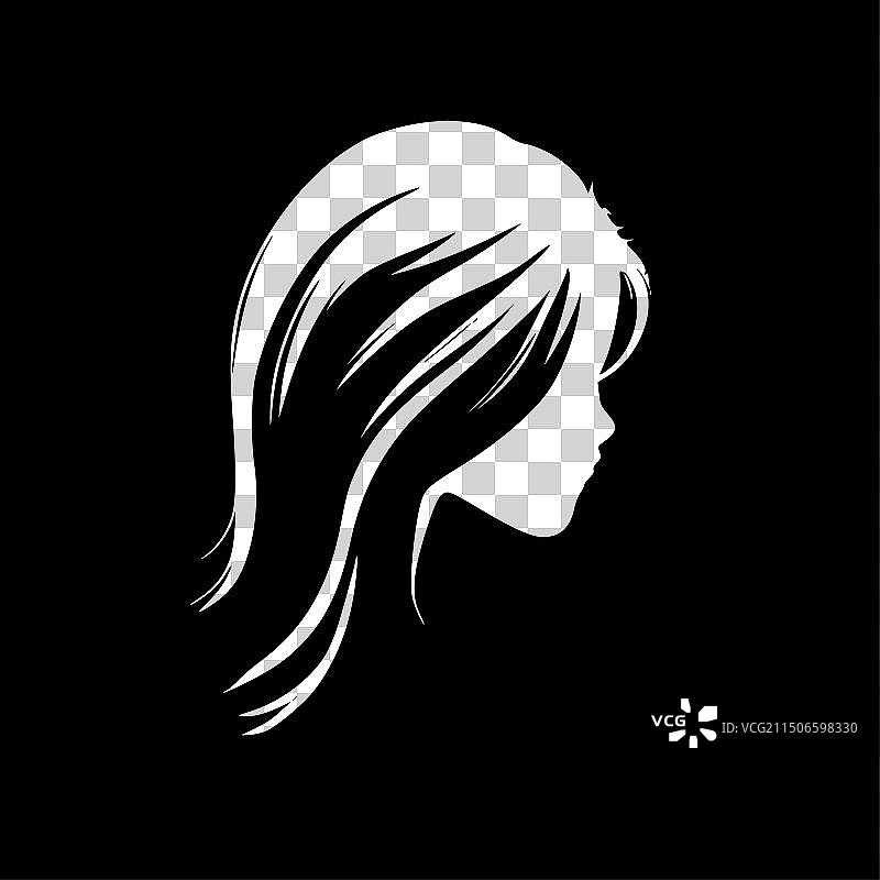 黑白发型图片素材