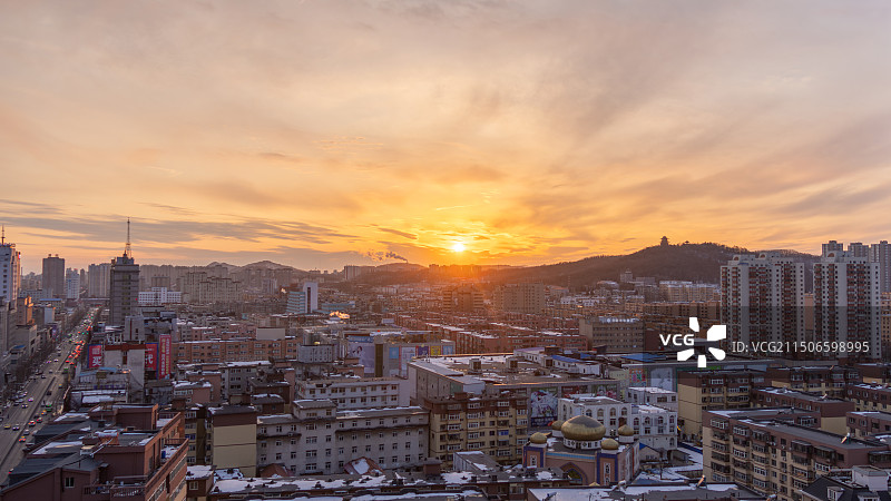 城市日落风光图片素材