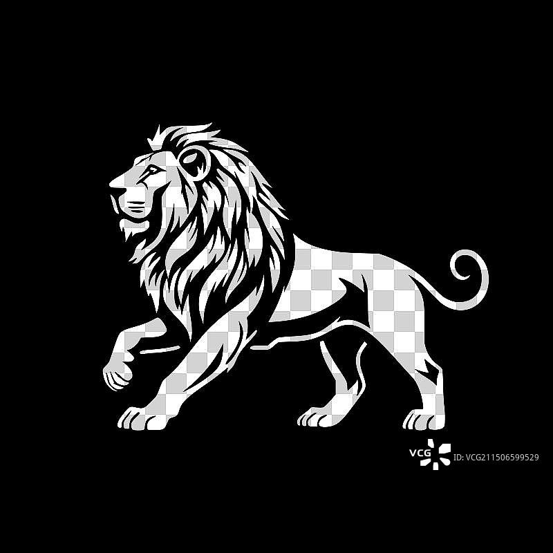 狮子-极简主义和扁平的标志图片素材