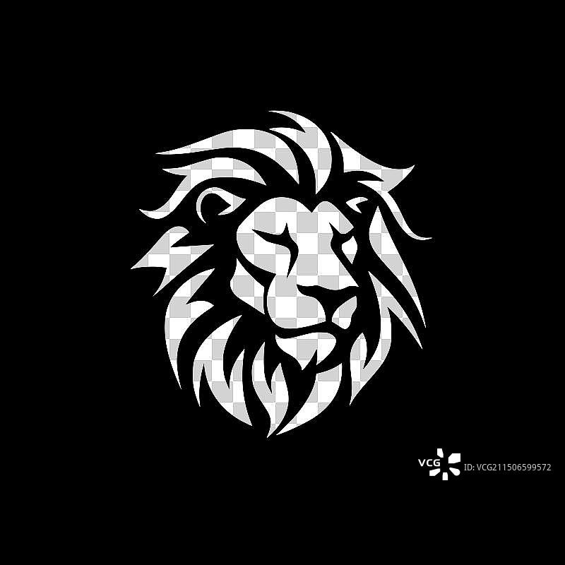 狮子-黑白相间的孤立图标图片素材
