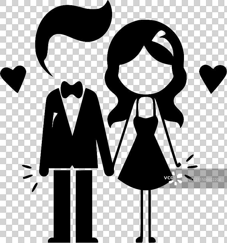 婚礼黑白隔离图标图片素材