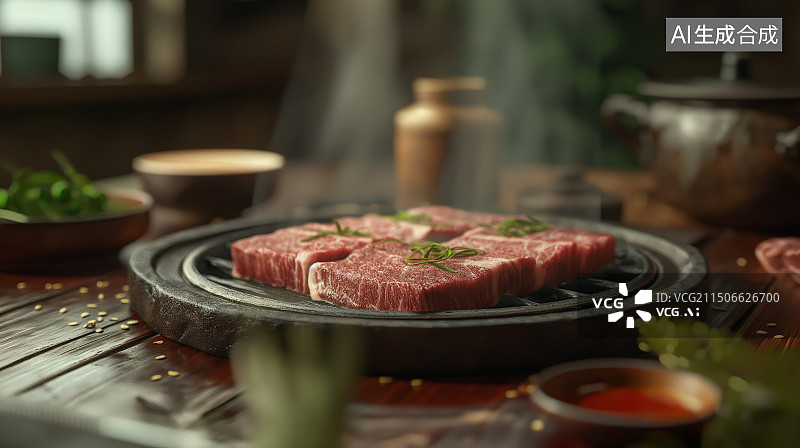 【AI数字艺术】牛排 韩牛 和牛 烧烤 特写图片素材