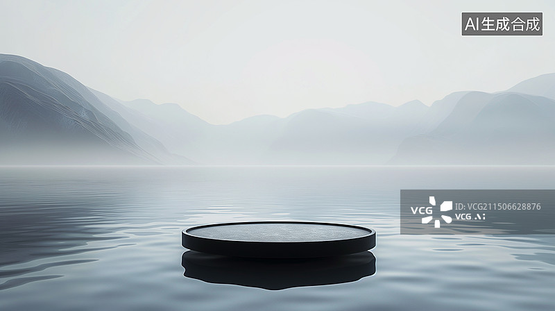 【AI数字艺术】水面抽象C4D产品展台背景图片素材