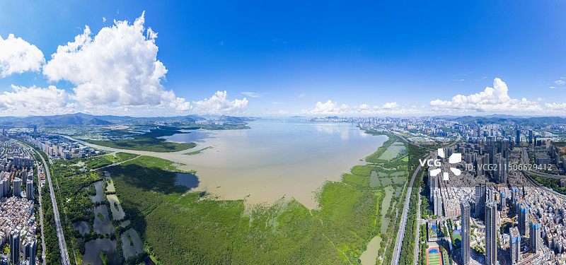 深圳湾全景图片素材