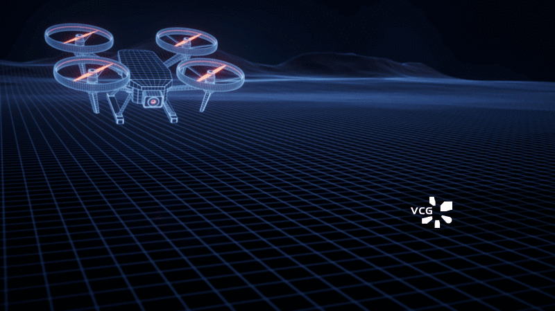 数字科技感无人机飞行器三维渲染图片素材