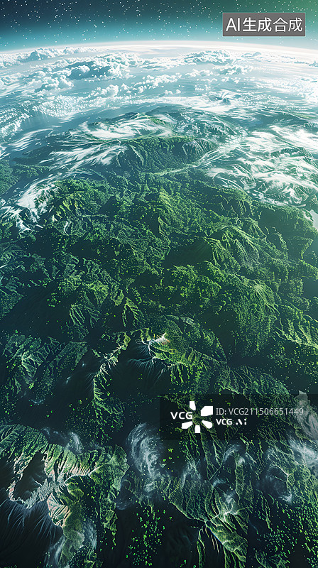 【AI数字艺术】航拍森林风景图片素材