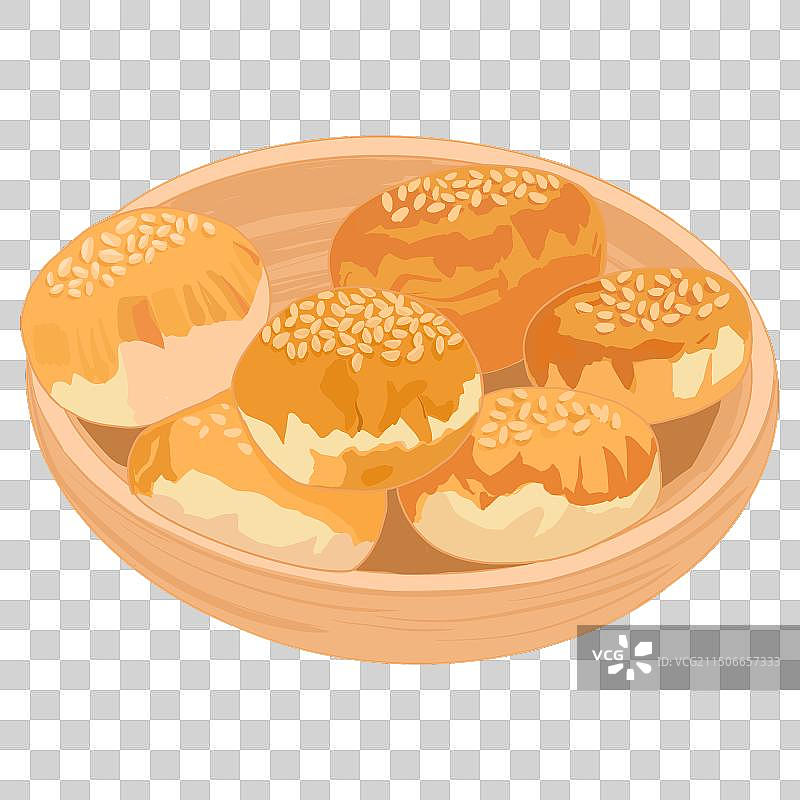 河北美食棋子烧饼插画元素图片素材