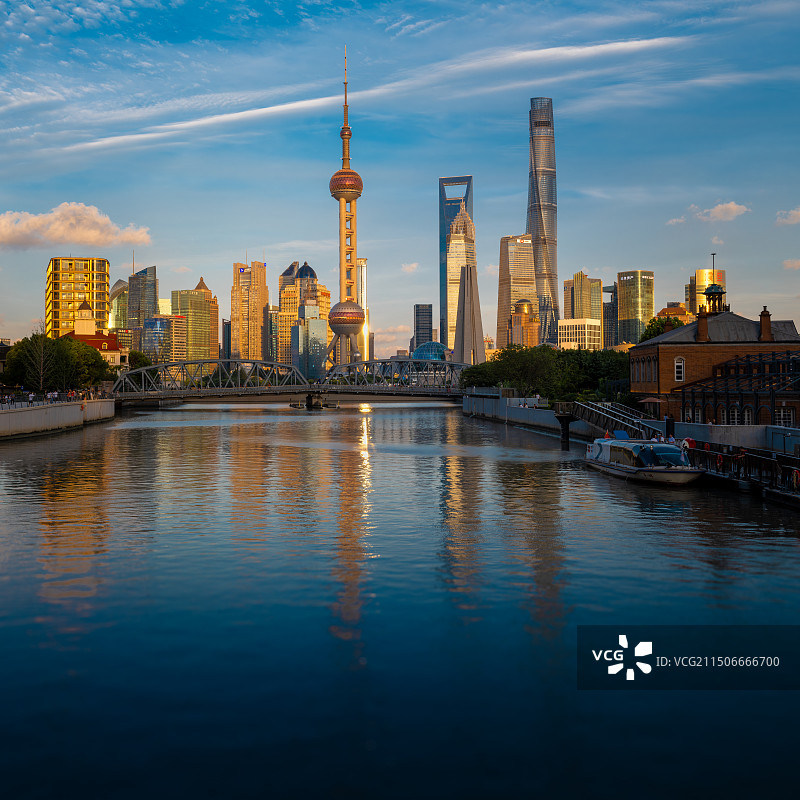 作品 DSCF2902夕阳映照下的浦东浦西图片素材