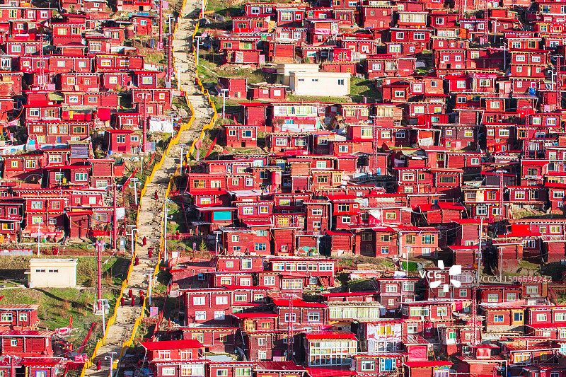 色达的红房子图片素材