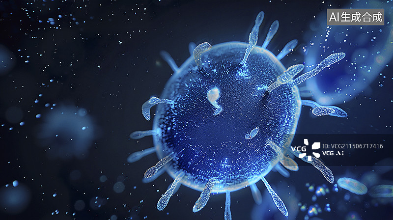 【AI数字艺术】病毒结构模型背景图片素材