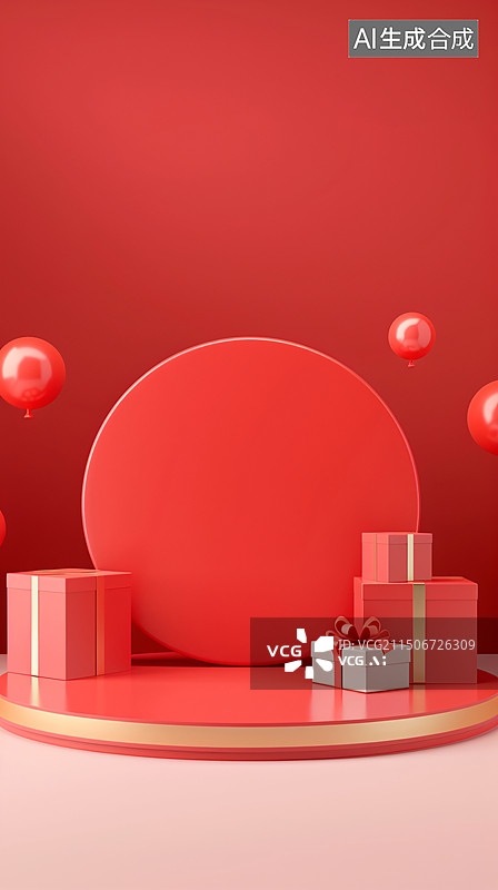 【AI数字艺术】双十一双十二电商购物背景展台模型背景图片素材