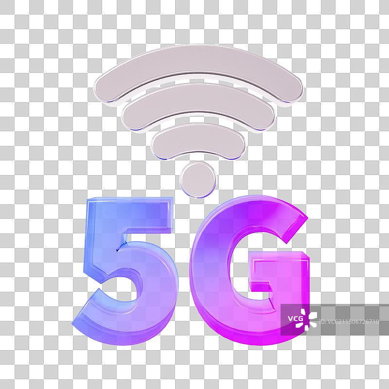 3D渲染的5G网络信号移动数据手机信号通讯图标元素图片素材