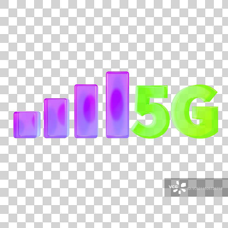 3D渲染的5G网络信号移动数据手机信号通讯图标元素图片素材