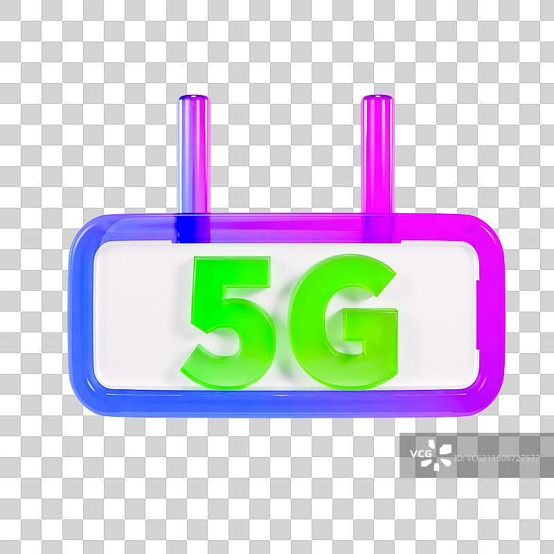 3D渲染的5G网络信号移动数据手机信号通讯图标元素图片素材