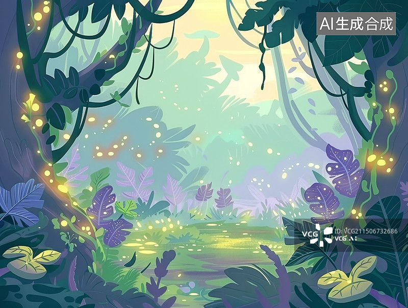 【AI数字艺术】立秋秋天插画森林背景图片素材