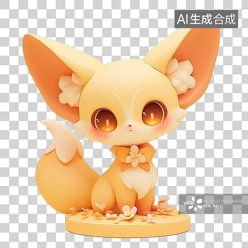 【AI数字艺术】卡通生物 狐狸 耳廓狐图片素材