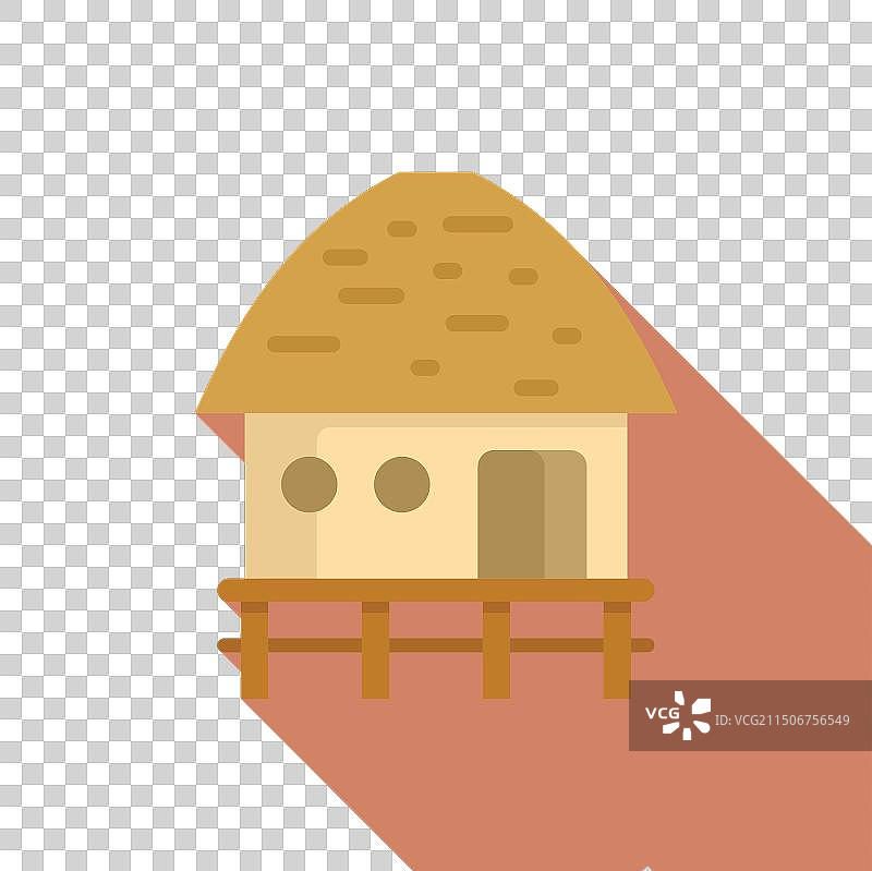 粉色背景上的卡通小屋图片素材