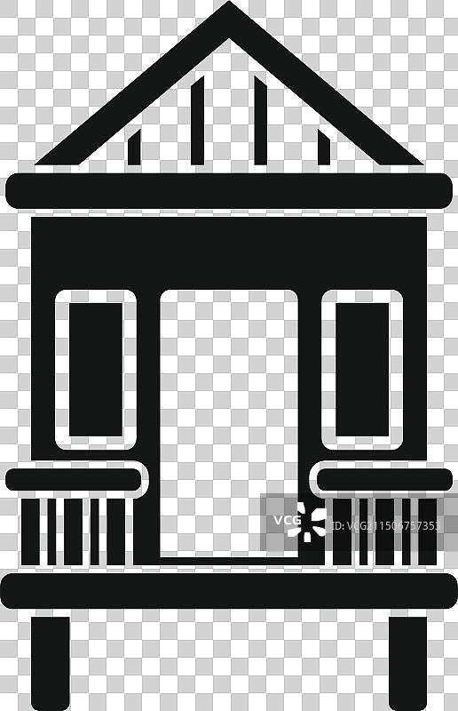 经典海滩小屋轮廓图片素材