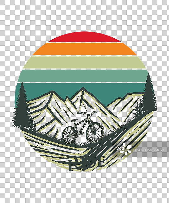 骑山地自行车T恤设计图片素材