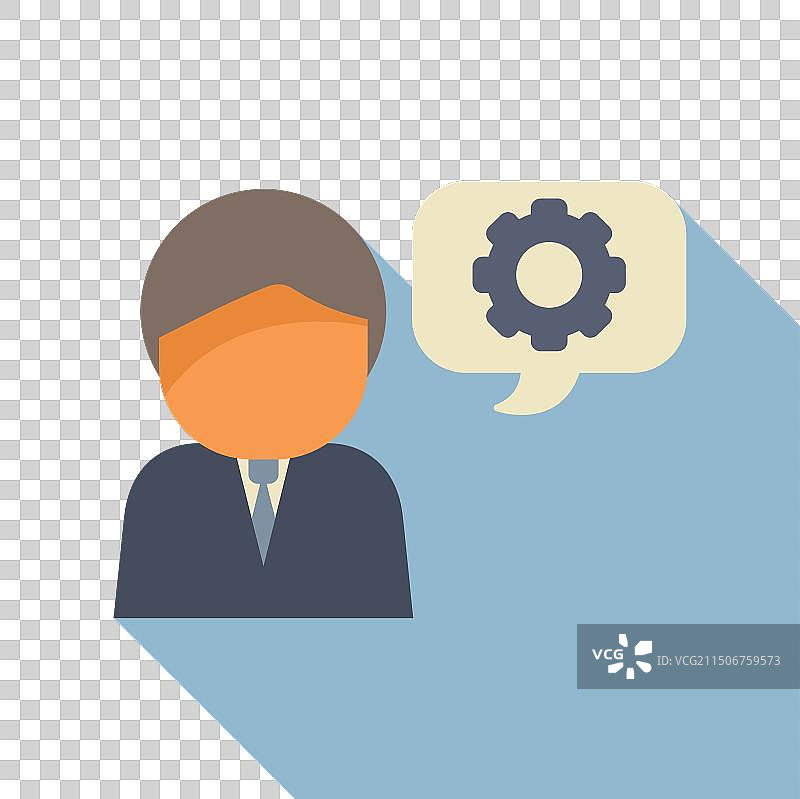 有想法泡泡图标的商务人士图片素材