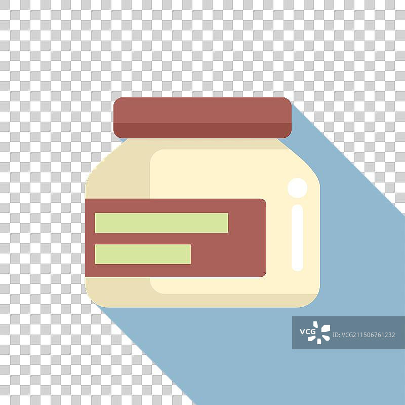 蓝色背景上的密封罐扁平风格图标图片素材