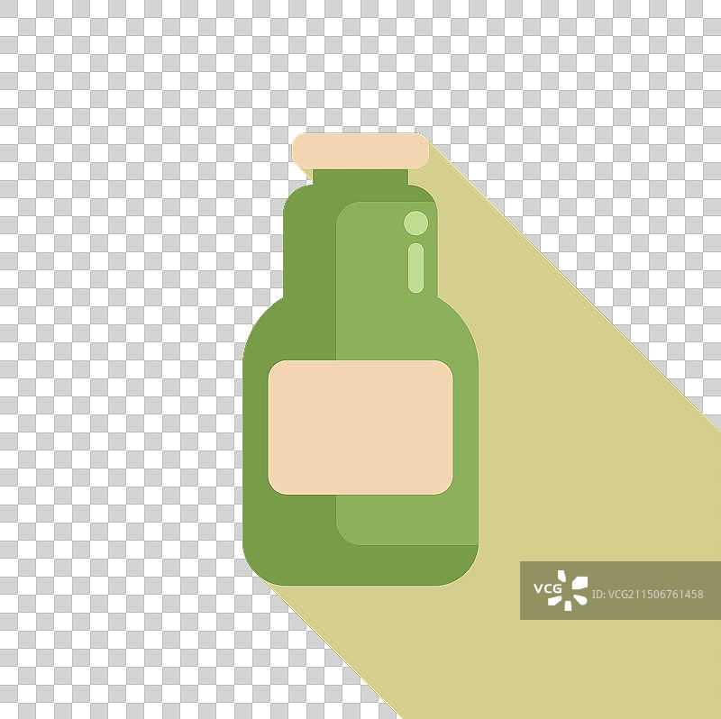 绿色药瓶的扁平风格设计图片素材