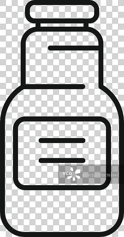 简约药瓶线条画图片素材