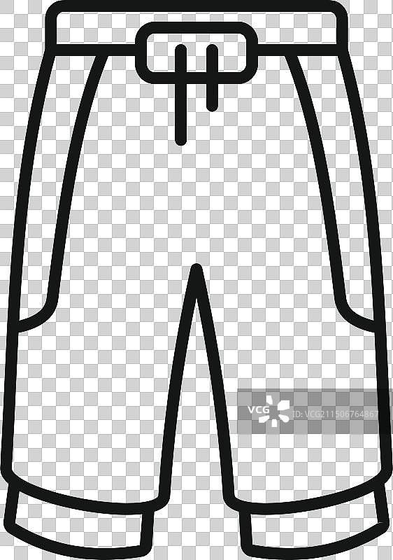 休闲短裤轮廓图片素材