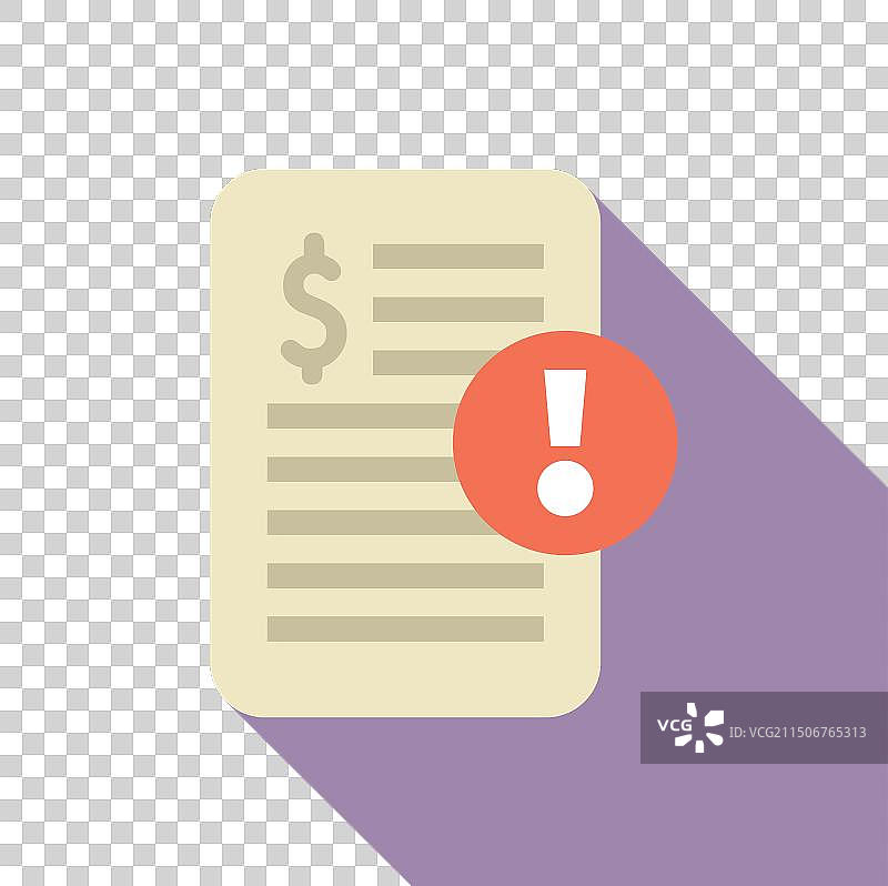 金融单据上的意外支出提醒图片素材