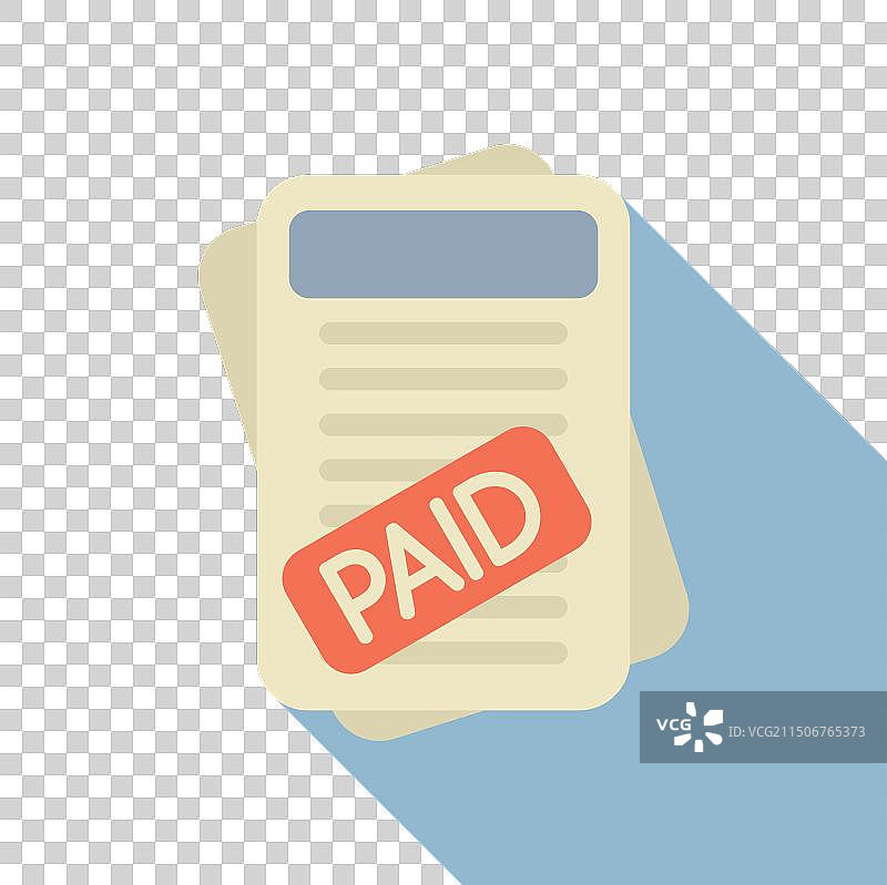 扁平风格的已付发票设计图片素材
