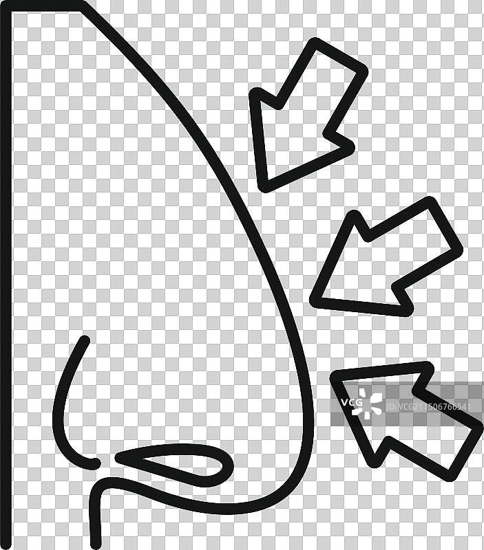 鼻塞线条艺术图标图片素材