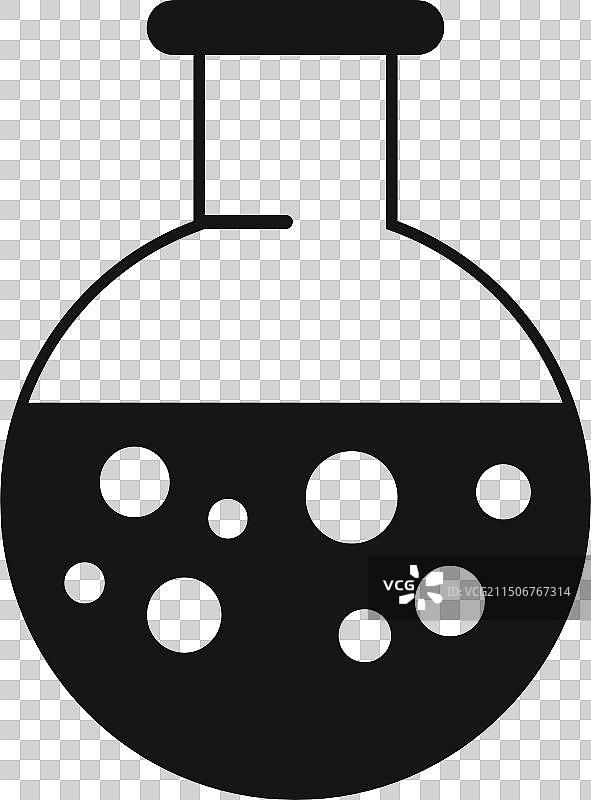 带有气泡液体的实验烧瓶图标图片素材