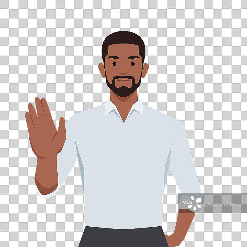 做停止手势的年轻商人图片素材