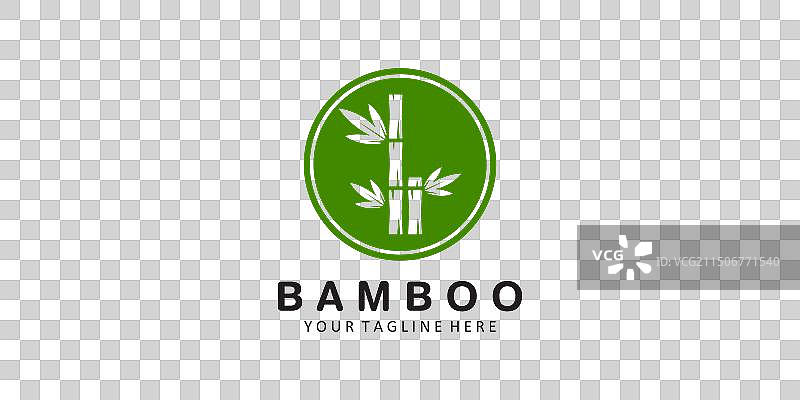 带有标志图标的竹子标志极简设计图片素材