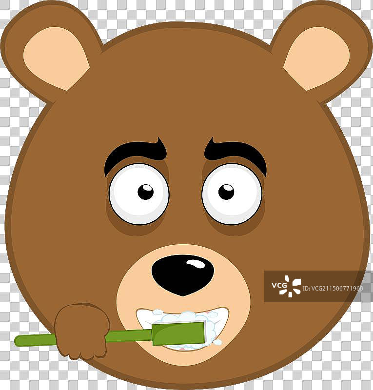 棕熊在刷牙图片素材