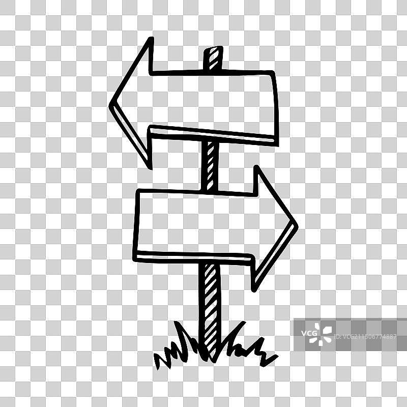 黑板涂鸦空白路标图片素材