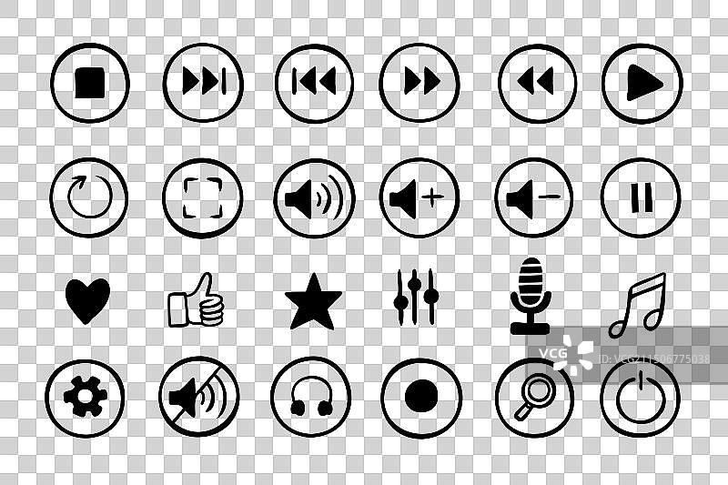 涂鸦手绘音乐图标集素描图片素材