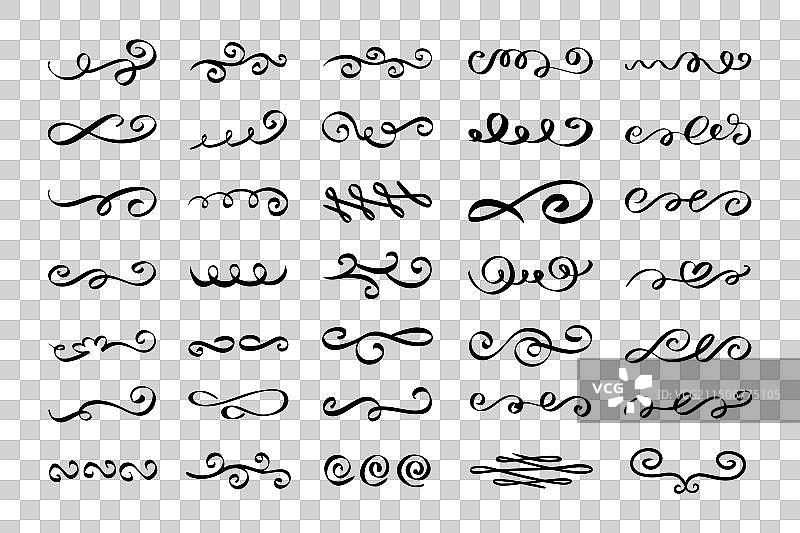 复古花纹涡旋卷轴套装图片素材