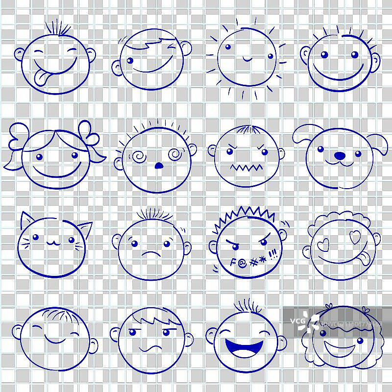 开学季可爱手绘素描图片素材