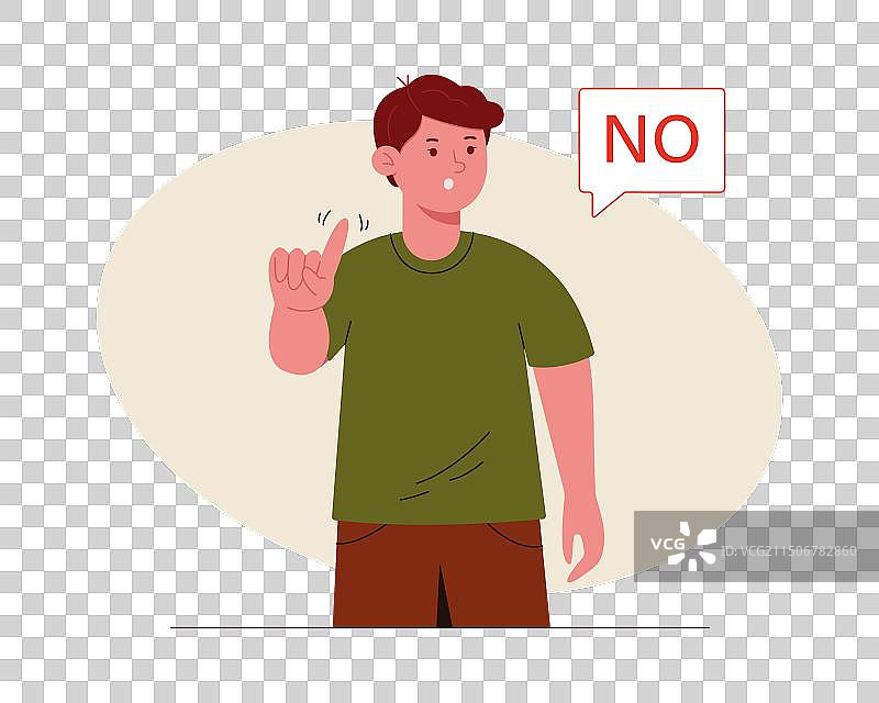 男人用一根手指说不并示意停止图片素材
