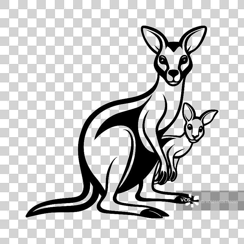 袋鼠和她的孩子图片素材