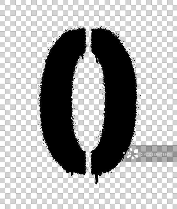 带油漆污迹的数字0图片素材