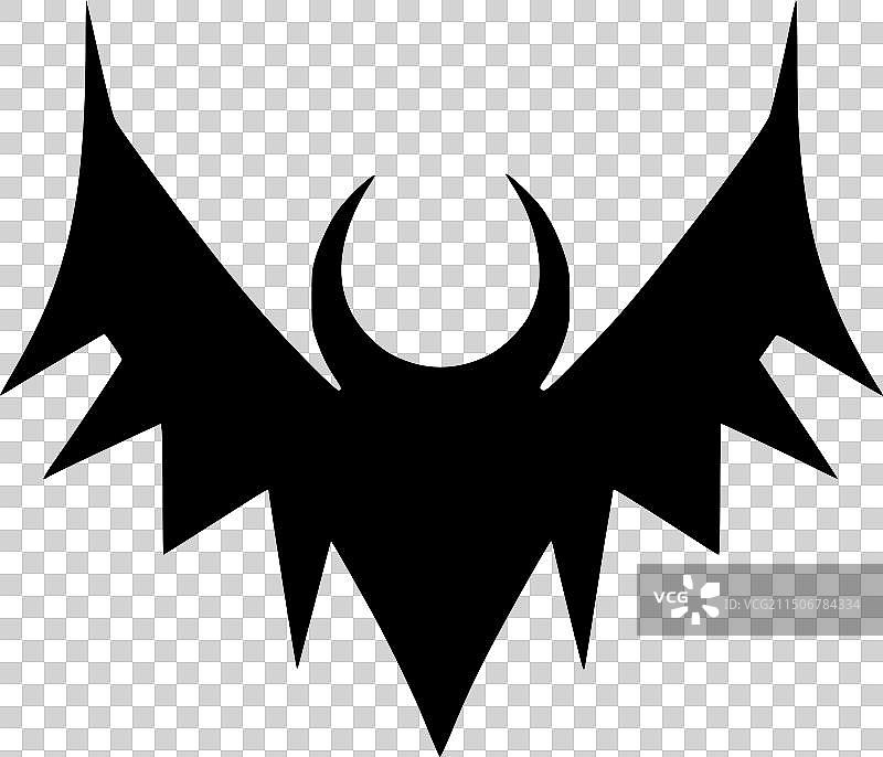 蝙蝠黑白线图标图片素材